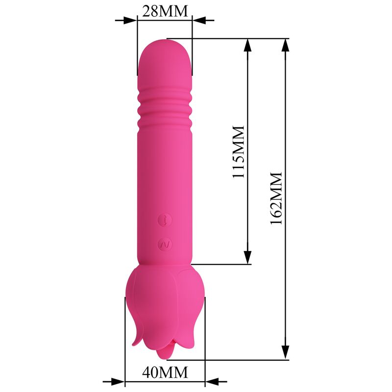 PRETTY LOVE - CHALEY VIBRADOR CON ESTIMULACIÓN ORAL, EMPUJE Y CLITORAL RECARGABLE ROSA - Imagen 4