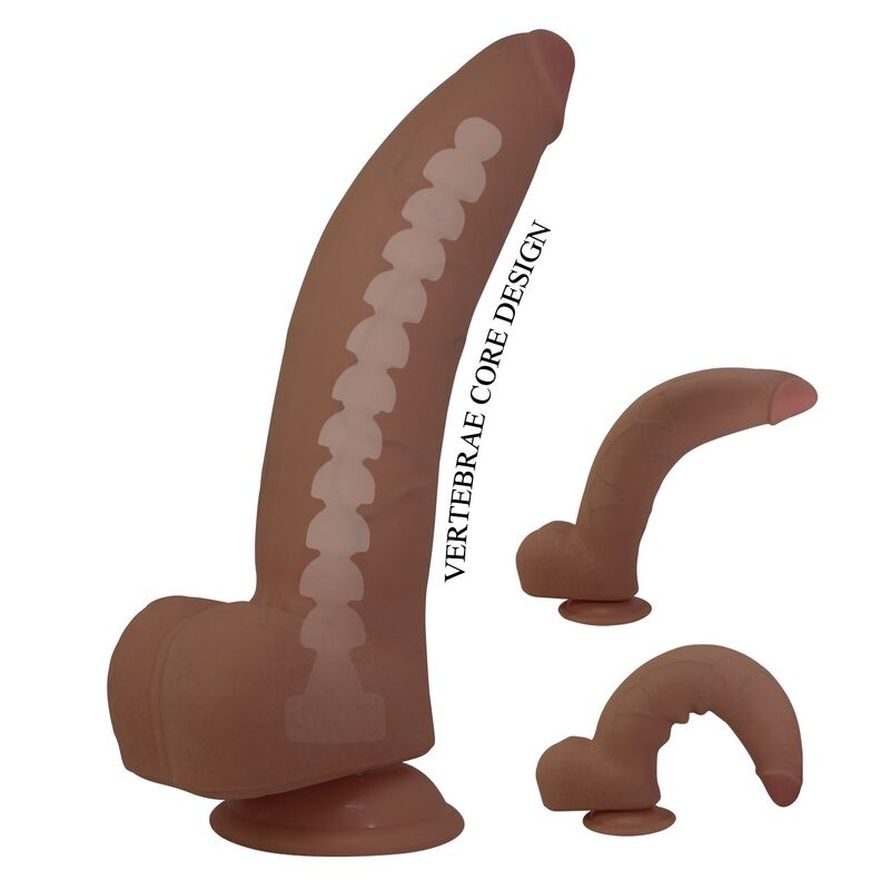 PRETTY LOVE - CUTHBERT DILDO REALÍSTICO FLEXIBLE 20 CM Ø 5 CM TPE MARRÓN - Imagen 3
