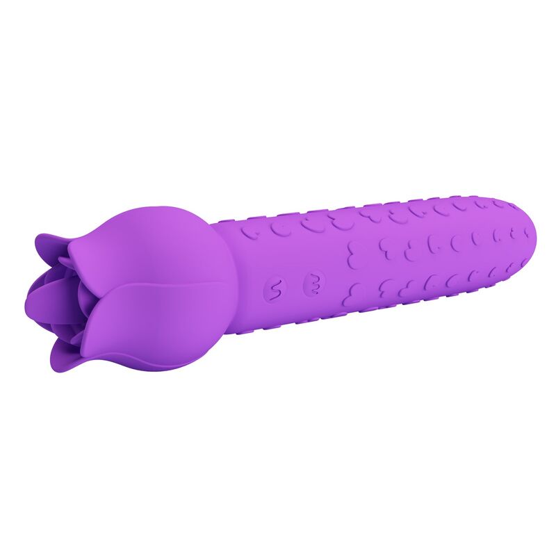 PRETTY LOVE - DANNELL VIBRADOR CON ESTIMULACIÓN ORAL Y CLITORAL RECARGABLE MORADO - Imagen 12
