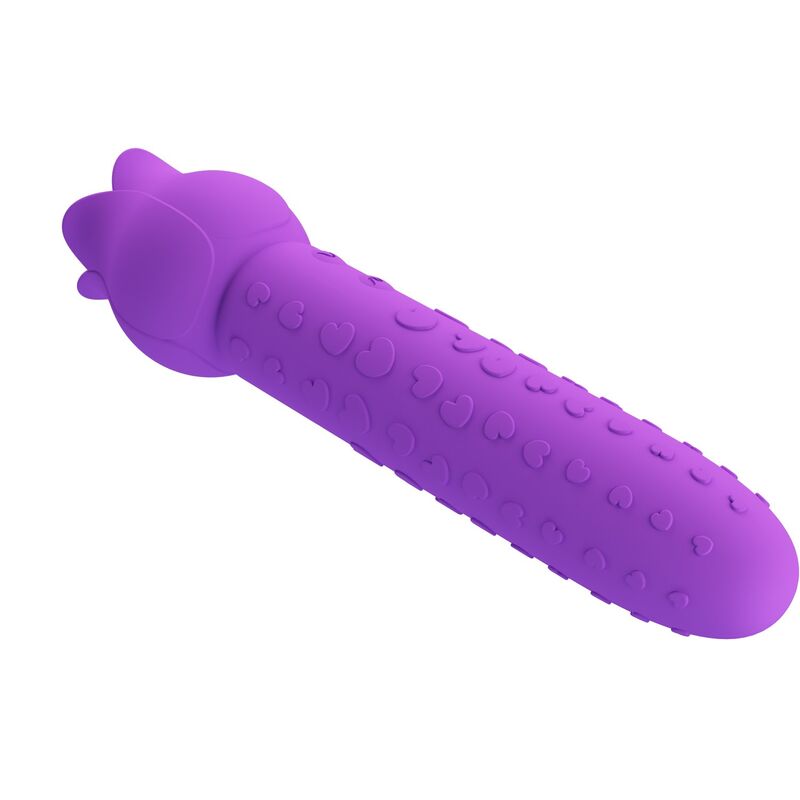 PRETTY LOVE - DANNELL VIBRADOR CON ESTIMULACIÓN ORAL Y CLITORAL RECARGABLE MORADO - Imagen 4
