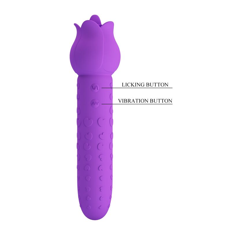 PRETTY LOVE - DANNELL VIBRADOR CON ESTIMULACIÓN ORAL Y CLITORAL RECARGABLE MORADO - Imagen 5
