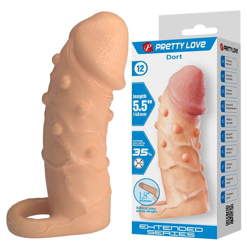 PRETTY LOVE - DORT FUNDA PARA PENE EXTENSORA 14 CM Ø 4 CM COLOR NATURAL - Imagen 5