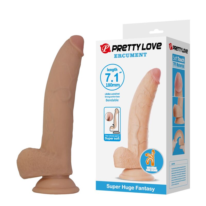 PRETTY LOVE - ELLCUMENT DILDO REALÍSTICO FLEXIBLE 18 CM Ø 4,5 CM TPE COLOR NATURAL - Imagen 8