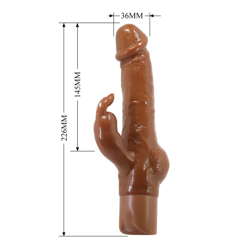PRETTY LOVE - ELLISON VIBRADOR RABBIT REALÍSTICO 22,6 CM Ø 4,2 CM COLOR MARRÓN - Imagen 4
