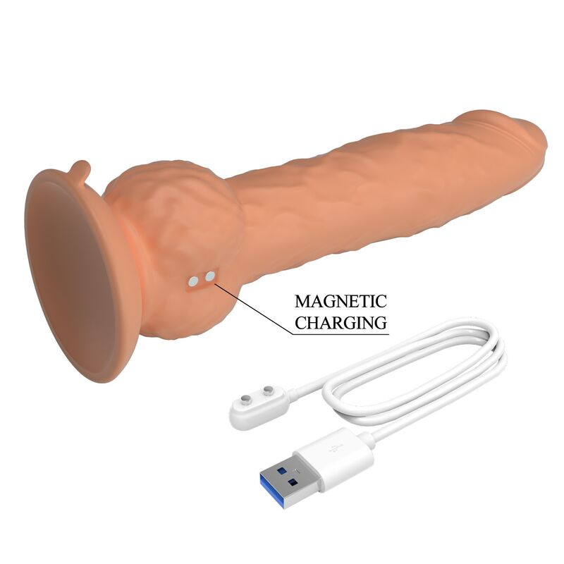 PRETTY LOVE - EREN DILDO VIBRADOR CON EMPUJE 20,5 CM Ø 4,5 CM COLOR NATURAL - Imagen 4