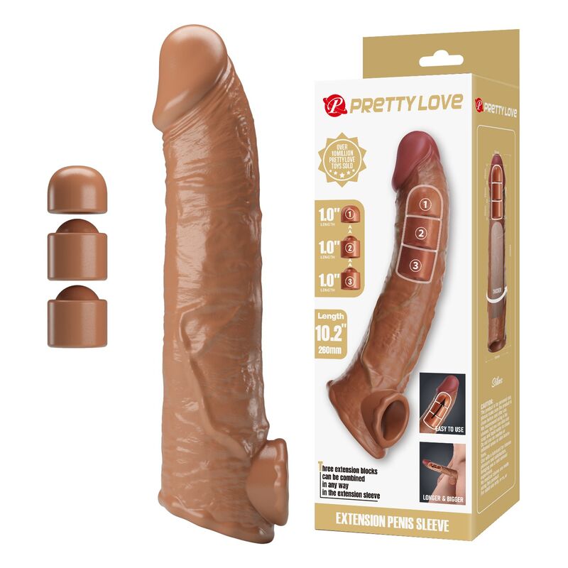 PRETTY LOVE - FUNDA EXTENSORA PARA PENE AJUSTABLE 26 CM Ø 4 CM COLOR NATURAL - Imagen 9