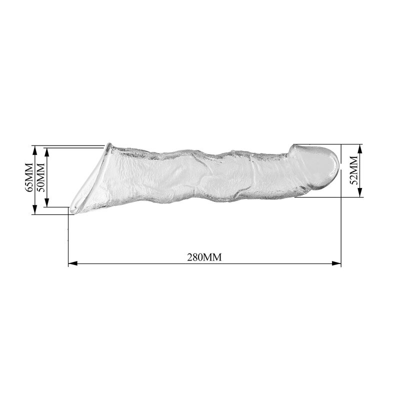 PRETTY LOVE - FUNDA EXTENSORA PARA PENE AJUSTABLE 28 CM Ø 4,5 CM COLOR TRANSPARENTE - Imagen 4