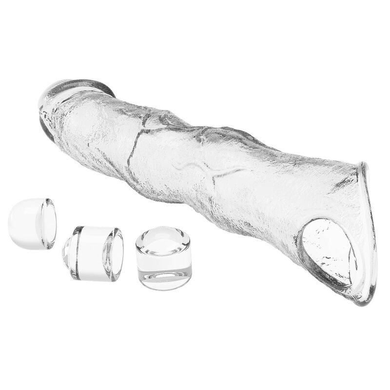 PRETTY LOVE - FUNDA EXTENSORA PARA PENE AJUSTABLE 28 CM Ø 4,5 CM COLOR TRANSPARENTE - Imagen 6