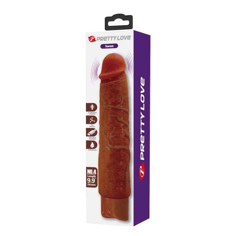 PRETTY LOVE - GAVIN VIBRADOR REALÍSTICO 25 CM Ø 5 CM COLOR MARRÓN - Imagen 8