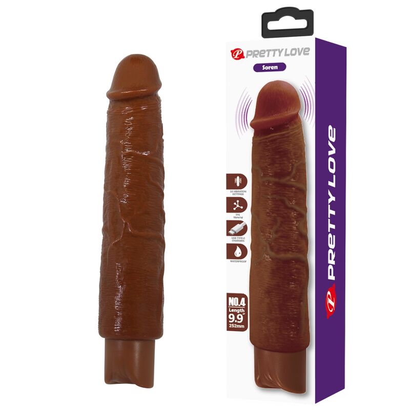 PRETTY LOVE - GAVIN VIBRADOR REALÍSTICO 25 CM Ø 5 CM COLOR MARRÓN - Imagen 10
