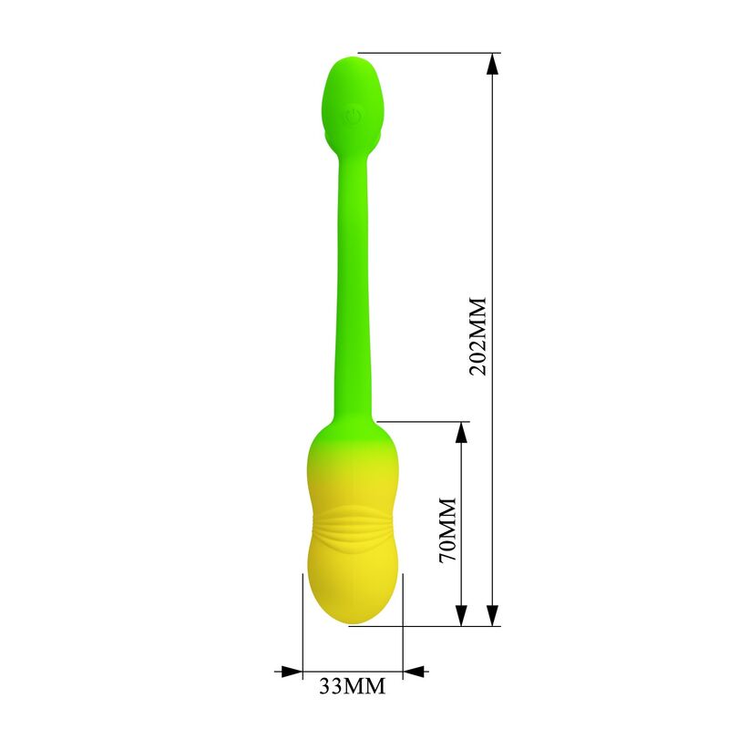 PRETTY LOVE - HUEVO VIBRADOR PULSEN CONTROL APP 12 FUNCIONES RECARGABLE USB VERDE-AMARILLO - Imagen 13