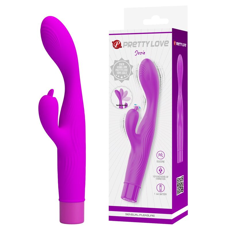 PRETTY LOVE - JENE VIBRADOR DOBLE ESTIMULACIÓN PARA PUNTO G Y CLÍTORIS MORADO - Imagen 4