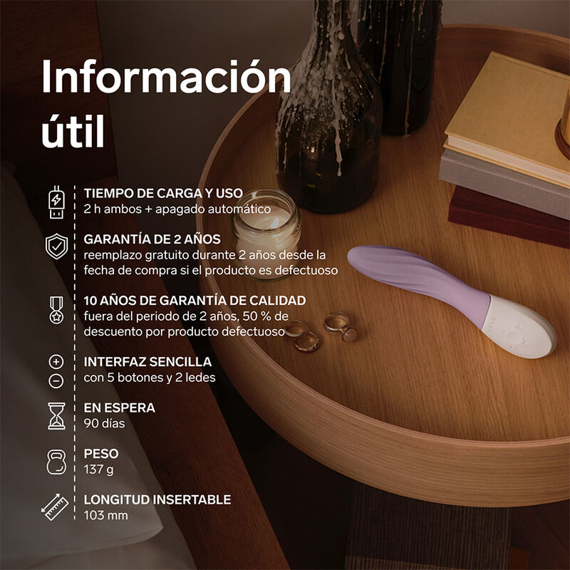 LELO - MONA TWIST VIBRADOR PARA PUNTO G RECARGABLE APP CONTROL LAVANDA - Imagen 9