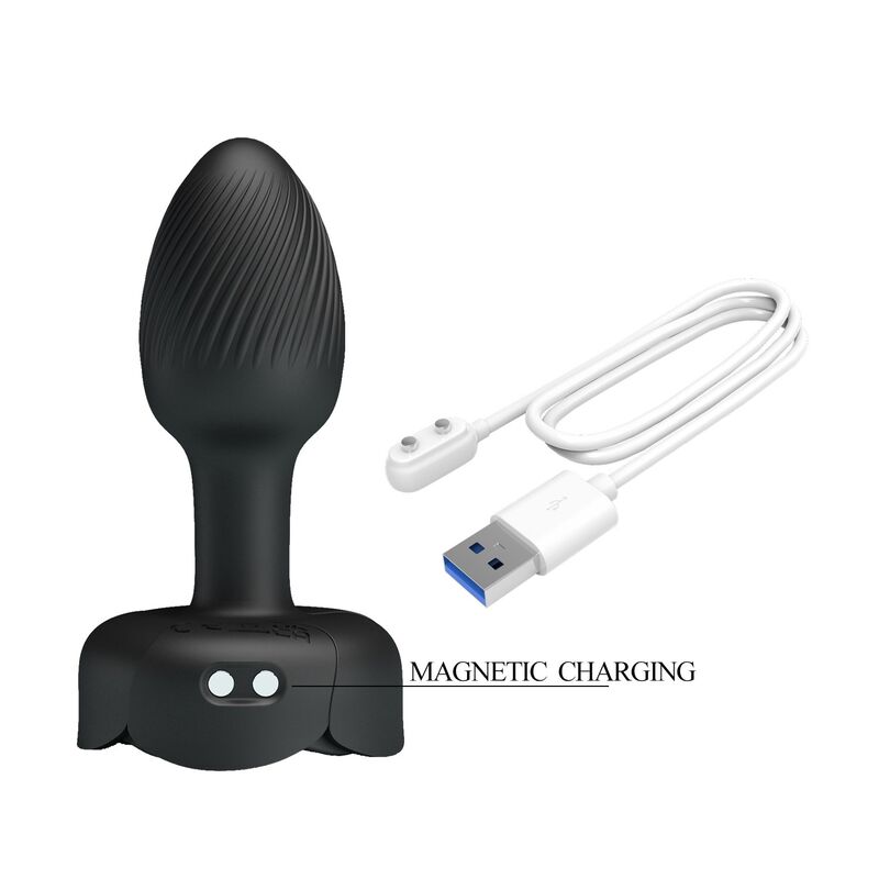 PRETTY LOVE - PLUG ANAL VIBRADOR 10 MODOS RECARGABLE NEGRO - Imagen 7