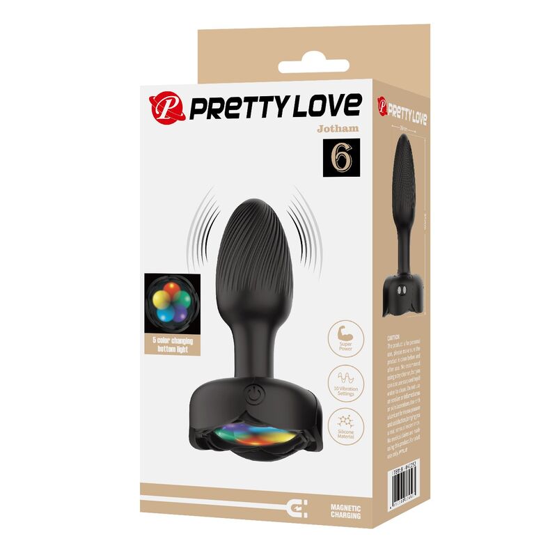 PRETTY LOVE - PLUG ANAL VIBRADOR 10 MODOS RECARGABLE NEGRO - Imagen 8