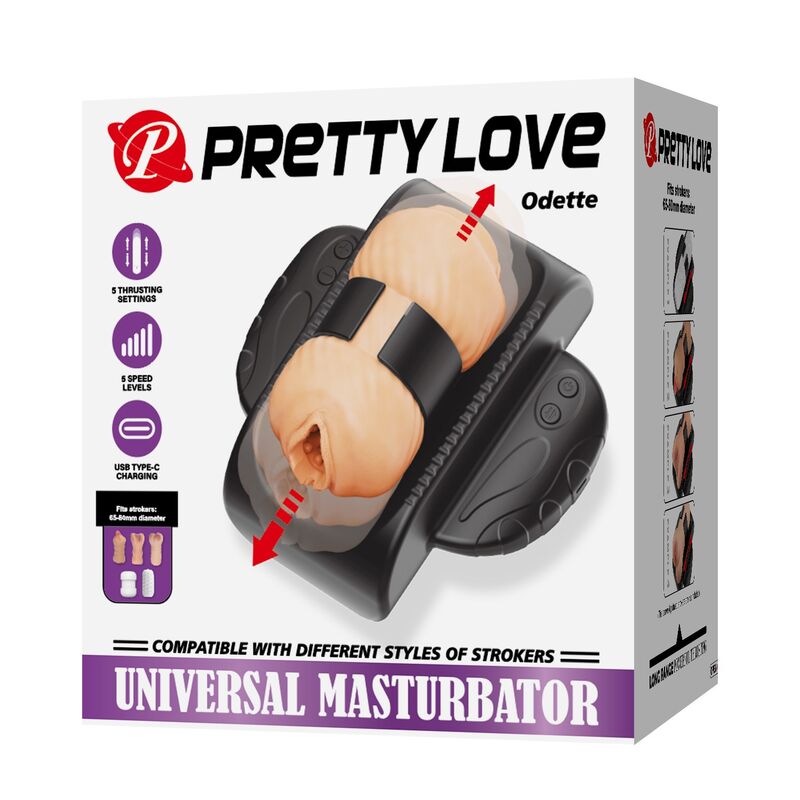 PRETTY LOVE - QUIRIN MASTURBADOR AUTOMÁTICO CON EMPUJE USB COLOR NEGRO - Imagen 11