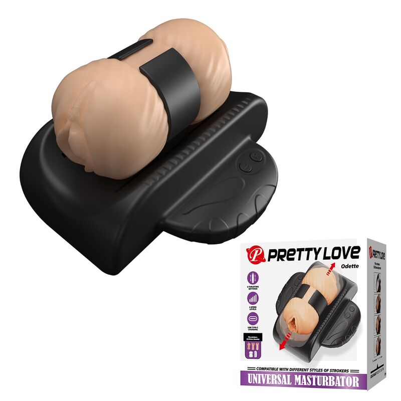 PRETTY LOVE - QUIRIN MASTURBADOR AUTOMÁTICO CON EMPUJE USB COLOR NEGRO - Imagen 2