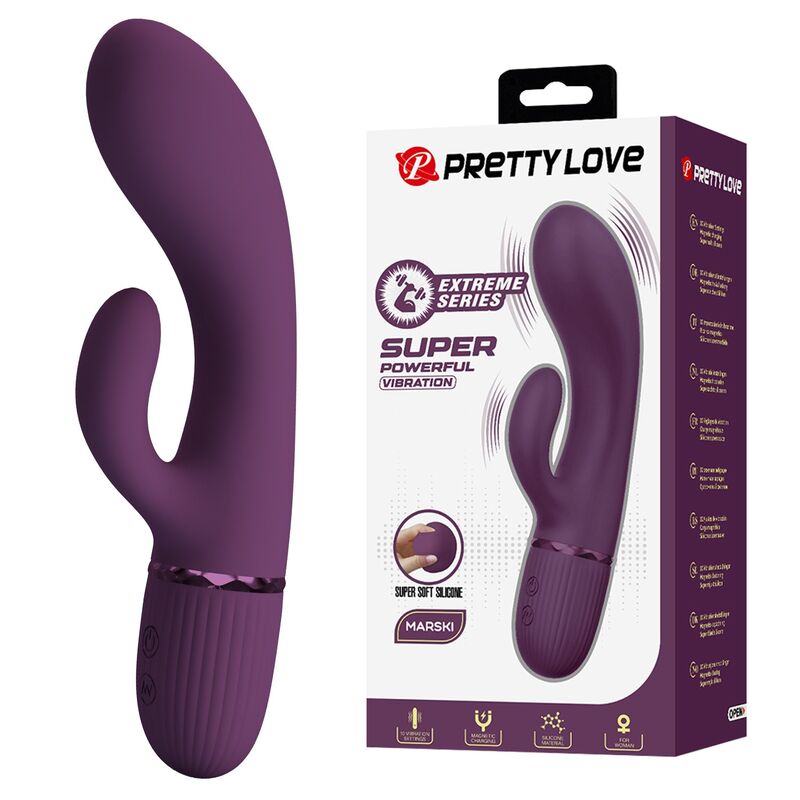 PRETTY LOVE - MARGIE VIBRADOR RABBIT RECARGABLE 10 FUNCIONES MORADO - Imagen 2