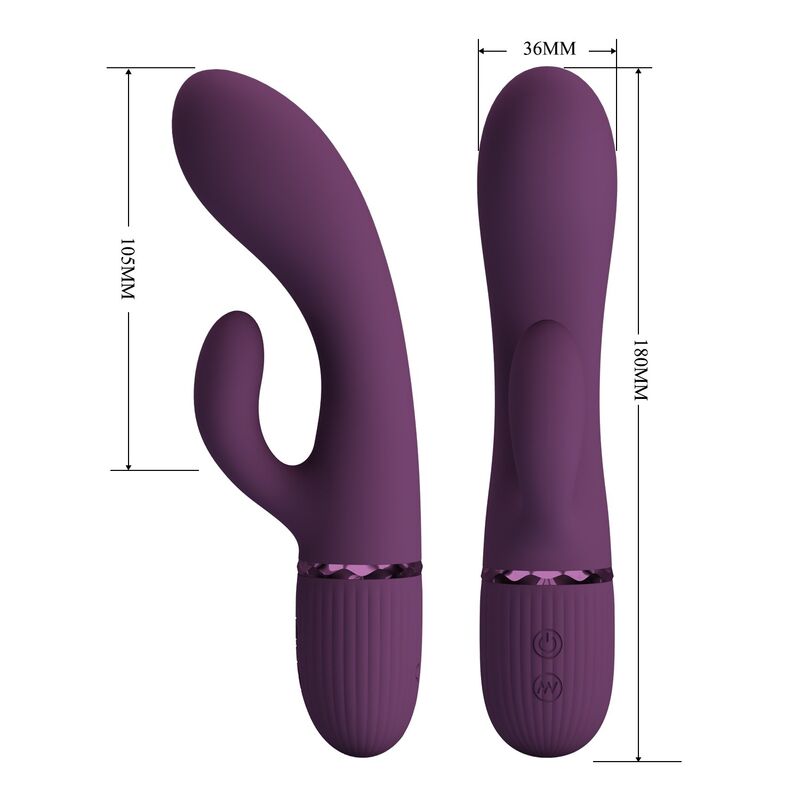 PRETTY LOVE - MARGIE VIBRADOR RABBIT RECARGABLE 10 FUNCIONES MORADO - Imagen 3