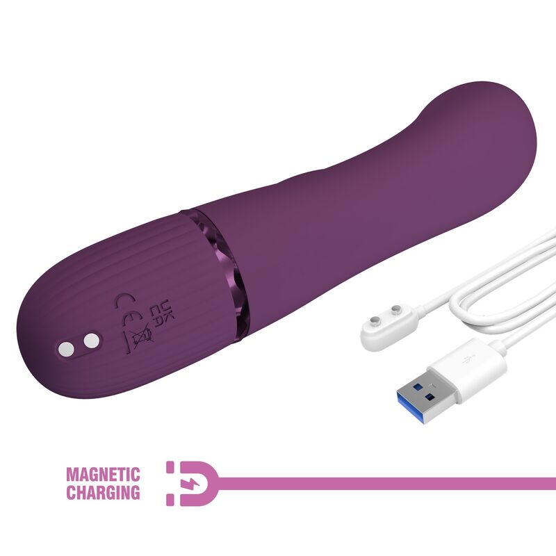PRETTY LOVE - MARGIE VIBRADOR RABBIT RECARGABLE 10 FUNCIONES MORADO - Imagen 5