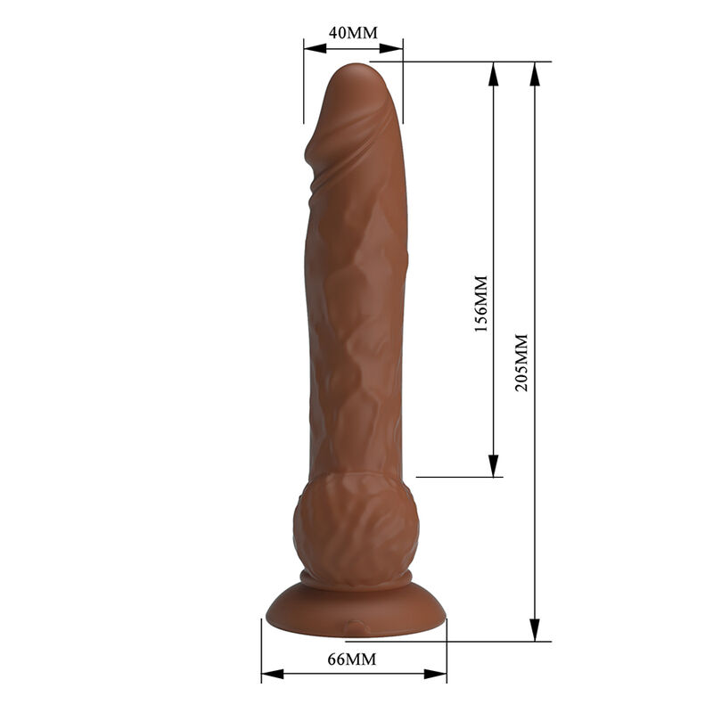PRETTY LOVE - EREN DILDO VIBRADOR CON EMPUJE 20,5 CM Ø 4,5 CM MARRÓN - Imagen 7