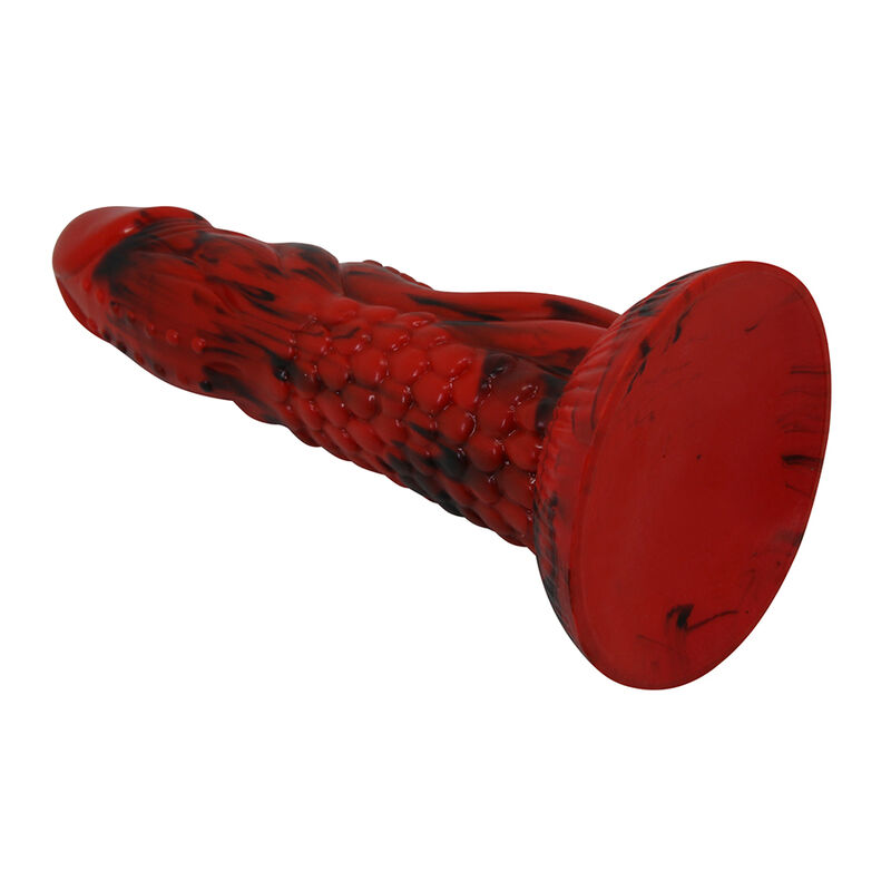 POWER MONSTERS - MINOTAUR DILDO FANTASÍA CON VENTOSA 21 CM Ø 5 CM ROJO Y NEGRO - Imagen 2