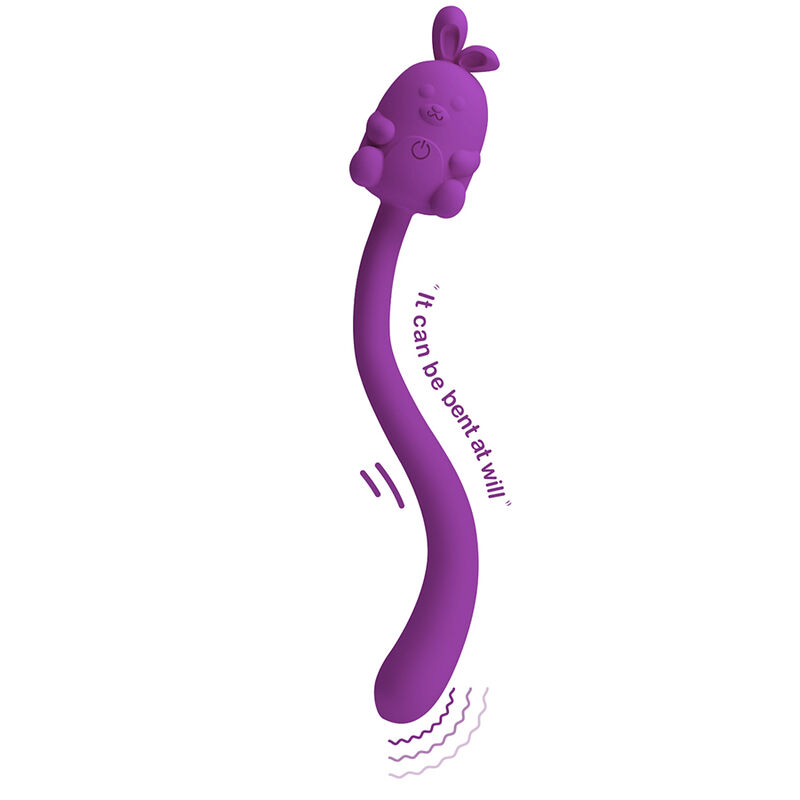 PRETTY LOVE - VIBRADOR FLEXIBLE CUTE BUNNY FLIRTING STICK RECARGABLE USB MORADO - Imagen 4