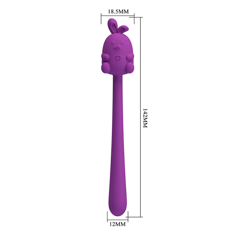 PRETTY LOVE - VIBRADOR FLEXIBLE CUTE BUNNY FLIRTING STICK RECARGABLE USB MORADO - Imagen 8