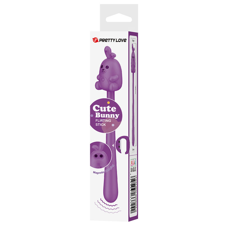 PRETTY LOVE - VIBRADOR FLEXIBLE CUTE BUNNY FLIRTING STICK RECARGABLE USB MORADO - Imagen 10
