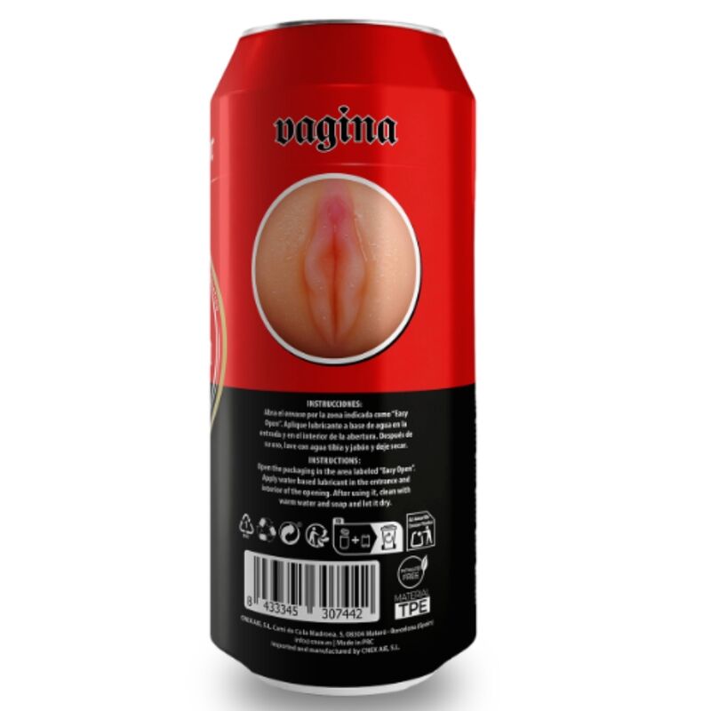ALIVE - MASTURBADOR MASCULINO VAGINA LATA CERVEZA - Imagen 4